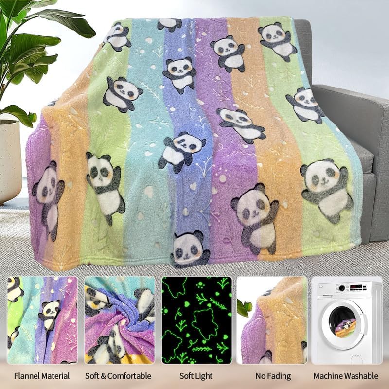 Panda Blankets for Girls/Boys, Gifts Girls, Kids Toddler Blanket Kids, Personalized Baby Soft Fleece and Throw, Birthday 40inx 50in - Image 5