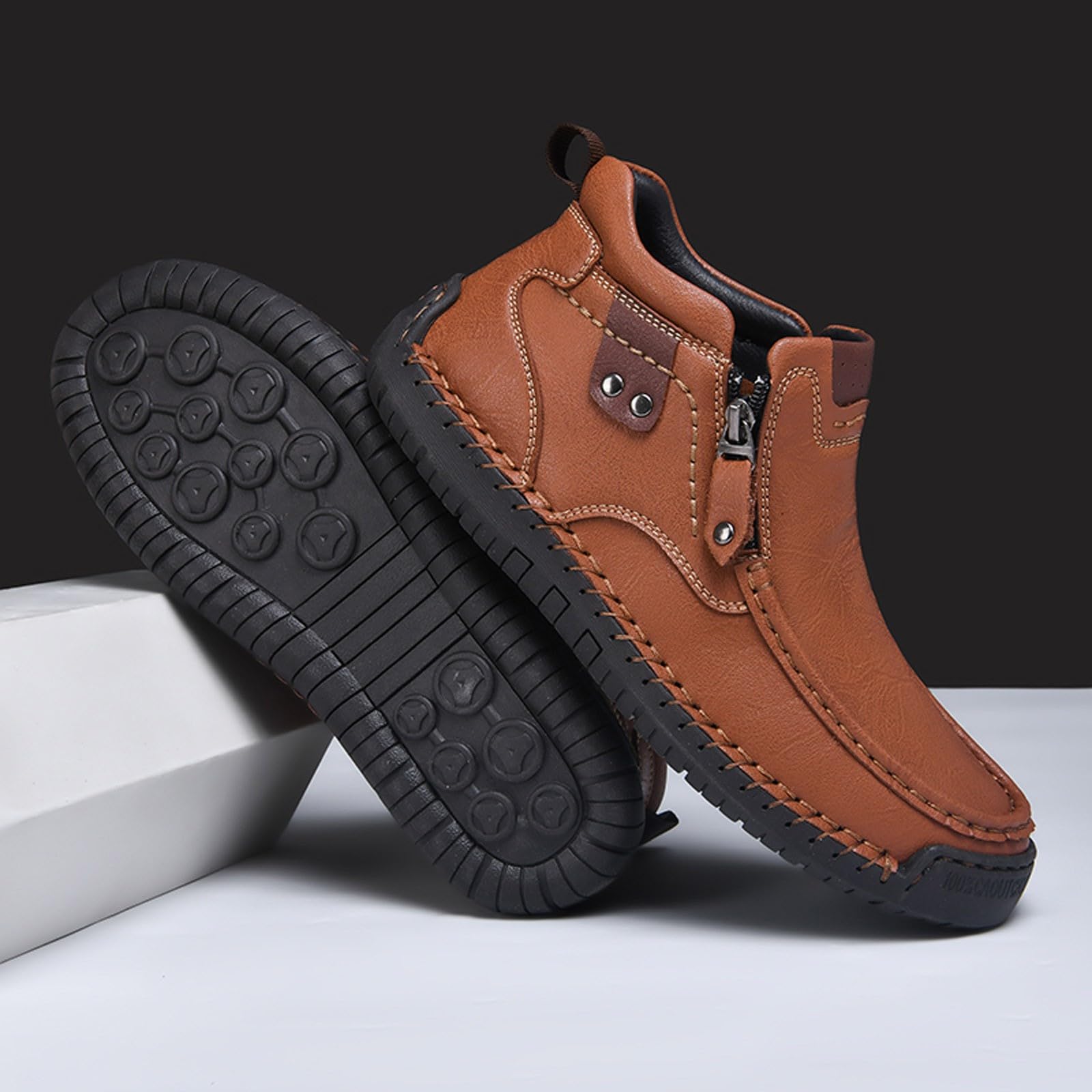 Generisch Buty rekreacyjne dla mężczyzn, wysokie trampki, wygodne, z płaską podeszwą, do codziennego użytku, z dżinsami, przez cały sezon