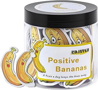 60 Positive Banana Cards Jar, Non-Repetitive Affirmation Cards for Women, Stocking Stuffers for Teen Girls, Self Care Gift, Cute Funny Unique Birthday Gifts for Women Man Teens, Christmas Gift