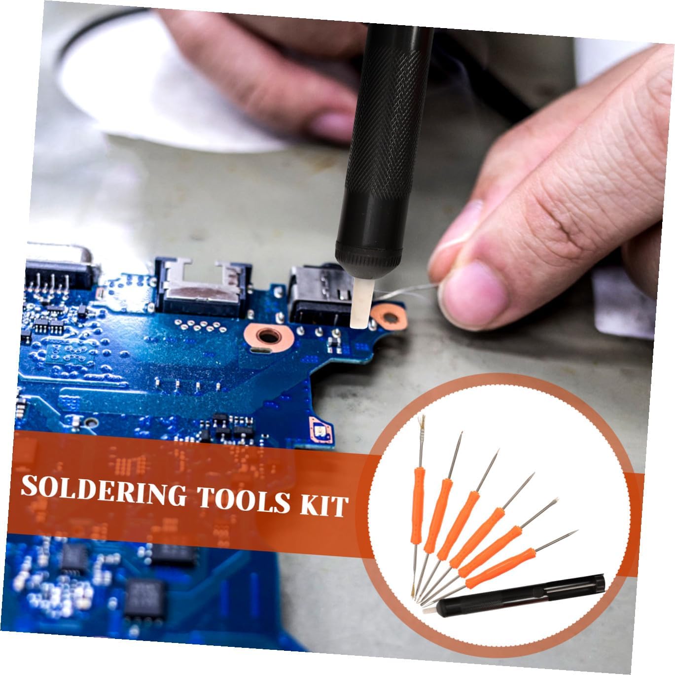 VOSAREA 6pcs Solder Assist Tools with Desoldering Pump Ergonomic Design for Pcb Repair Solder Aid Kit for Electronic Assembly and Maintenance