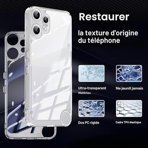 Liisooka Coque pour Nothing CMF Phone 2 Pro, Housse de Protection Antichoc, Anti-Jaunissemente, Anti-Rayures, Case Arrière Rigide en PC, Étui TPU Ultra-Mince, Transparente - 3