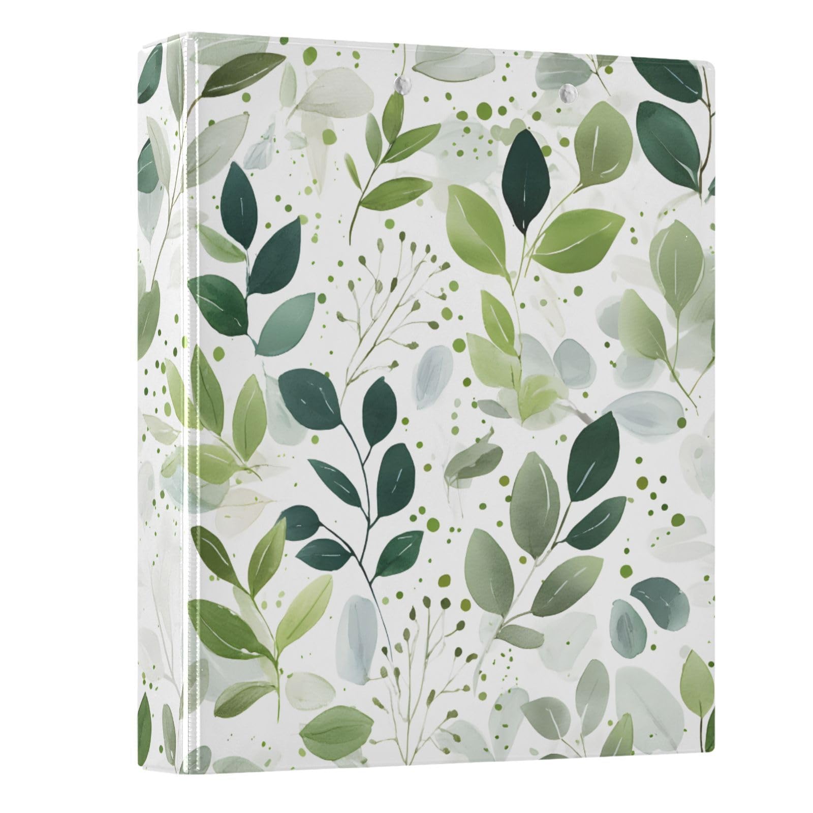 3 Ring Binder Eucalyptus Green Leavves Tropical Plant 1.5 inch Binders