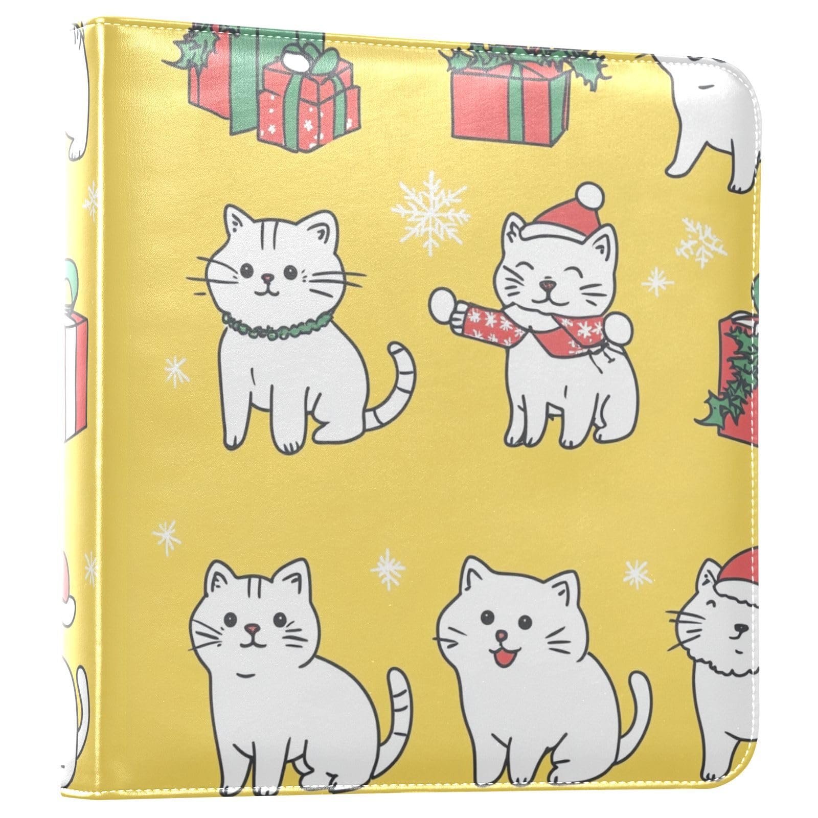 Álbum de fotos para fotos de todos los tamaños de fotos de Navidad American Curl Cats páginas autoadhesivas amarillas de 4 x 6, 5 x 7, 6 x 8 pulgadas