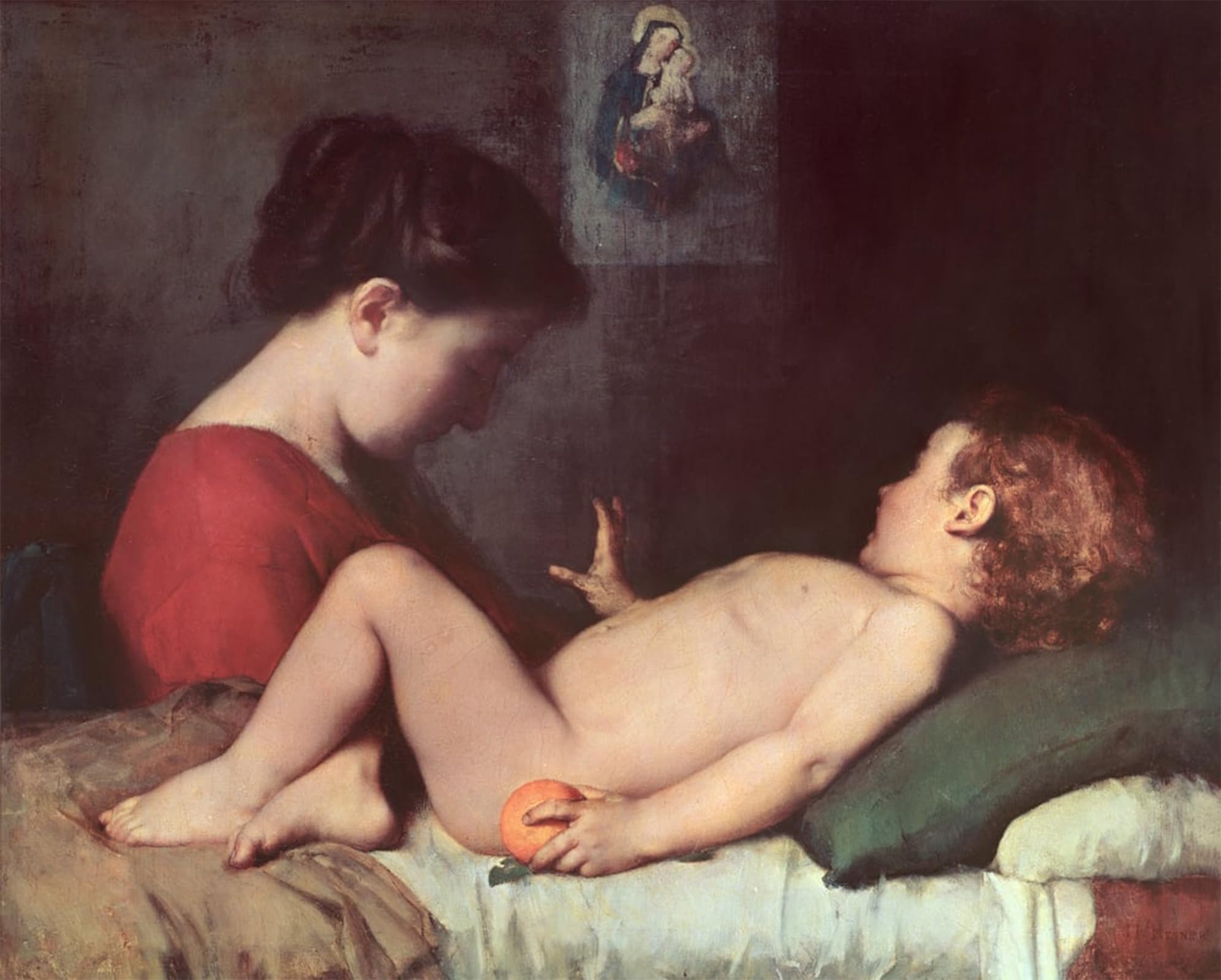 SERENDIPITP Vintage Wall Art Canvas Nordic Poster Canvas Print Picture the Awakening Child by Jean Jacques Henner Wall Art Poster for Home Decor 60x90cm