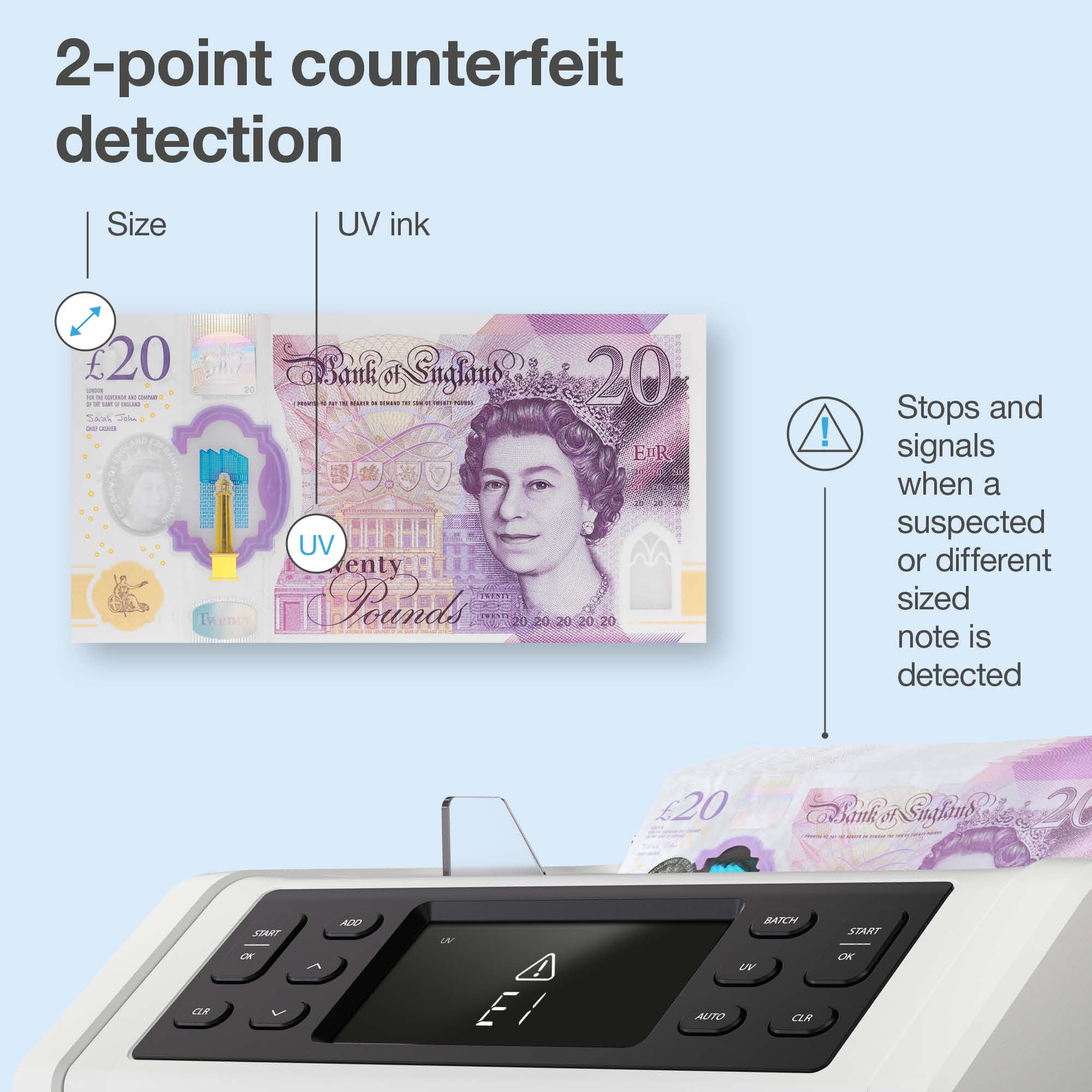 Safescan Safescan 2210 Compteuse de billets pour le comptage trié 2 fois la détection des faux billets