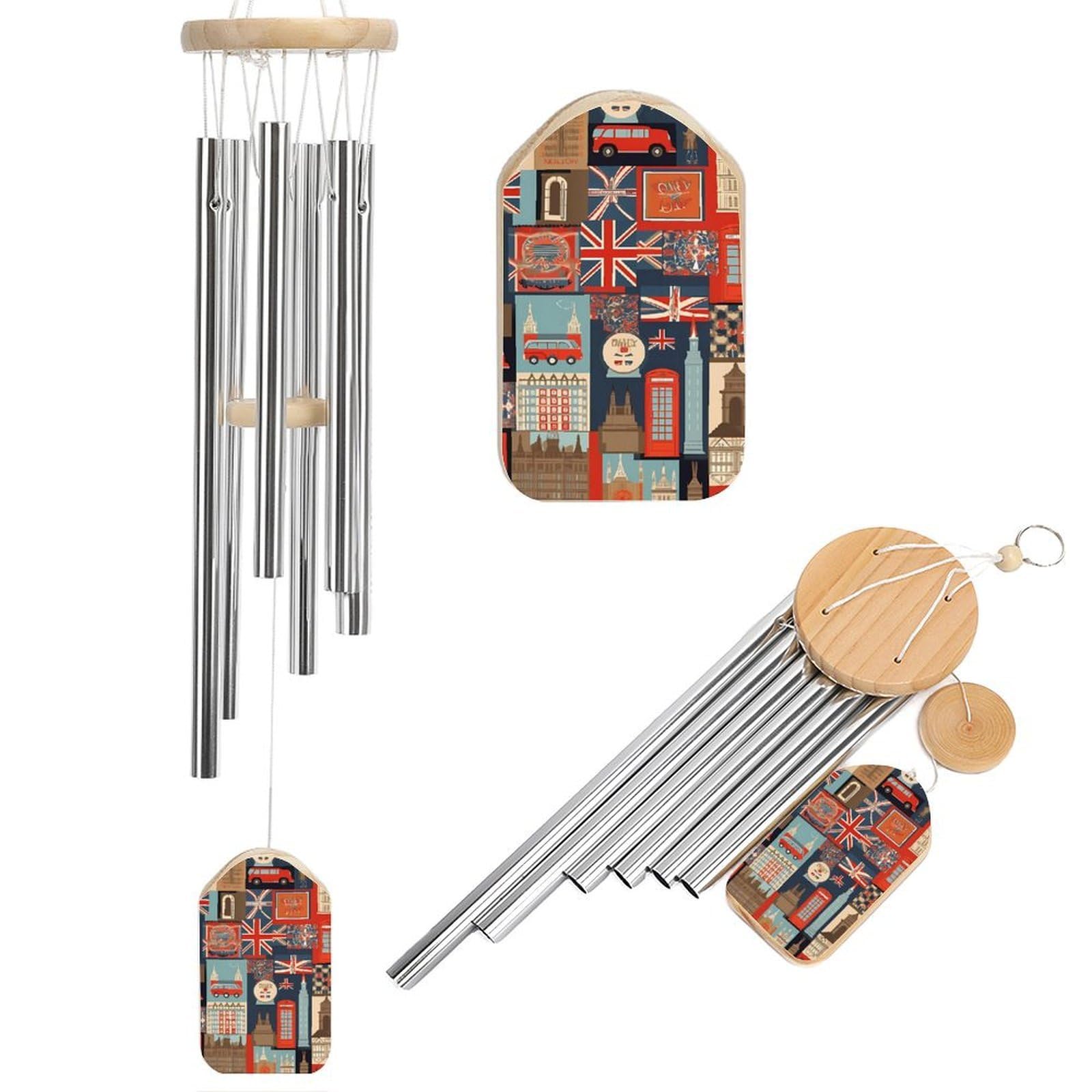 Carillon à vent extérieur 52,1 cm ton profond pour décoration jardin et souvenir deuil