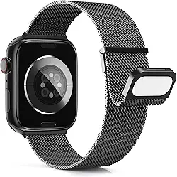 HAOZHI Pulseira Magnético Compatível com Apple Watch 49mm 46mm 45mm 45mm 44mm 42mm 42mm 41mm 40mm 38mm,Bracelete Correia de Metal para iWatch Ultra SE 3 2,Series 11 10 9 8 7 6 5 4 3 2 1