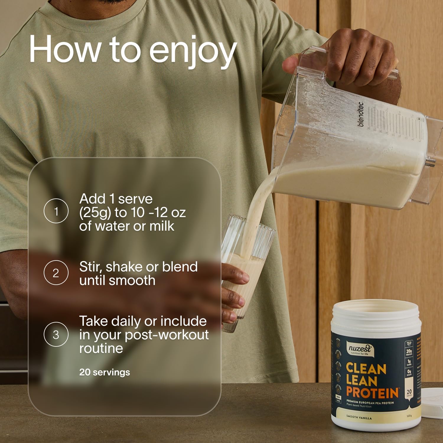Nuzest Clean Lean Protein - Vegan Pea Protein Powder Smooth Vanilla 1.1 lb — Amazon image 6