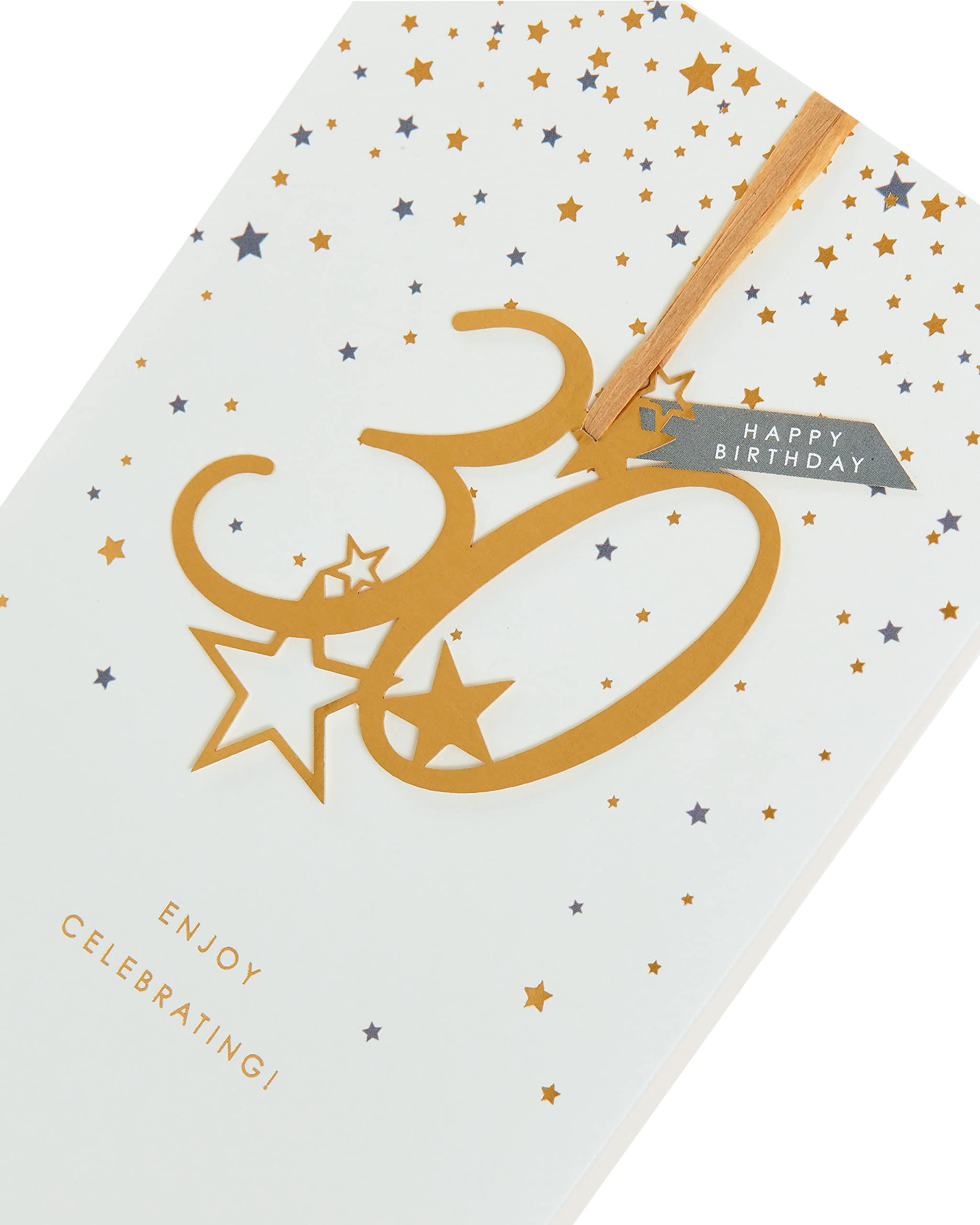 Geburtstagskarte Zum 30. – Starburst-Design Mit Goldfolie & 30er-Anhänger, Für Ihn & Sie