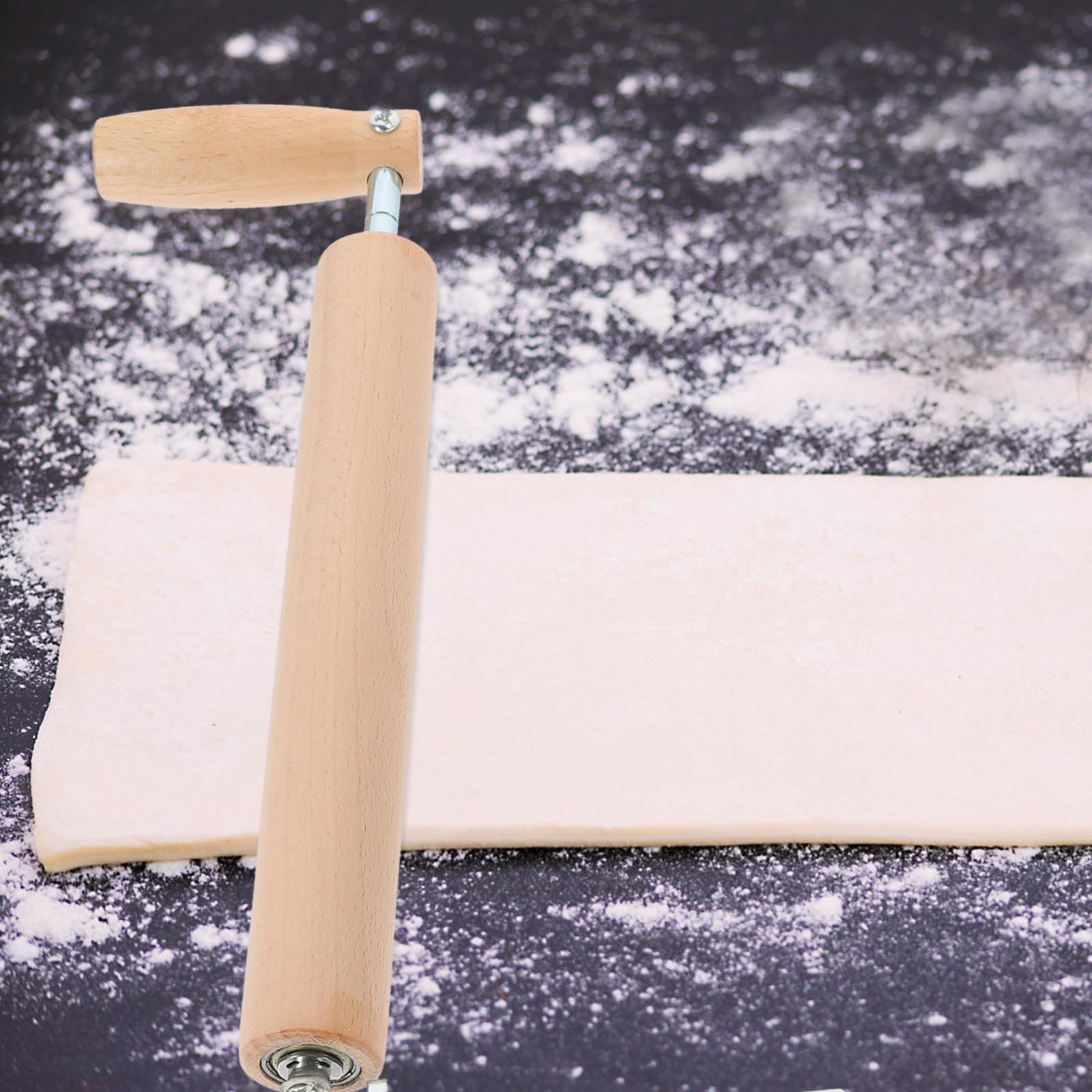 Mattarello Struttura in Acciaio Inox e Carbonio in Legno Beige Facile da Fissare al Tavolo per Risparmiare e Fatica in Cucina