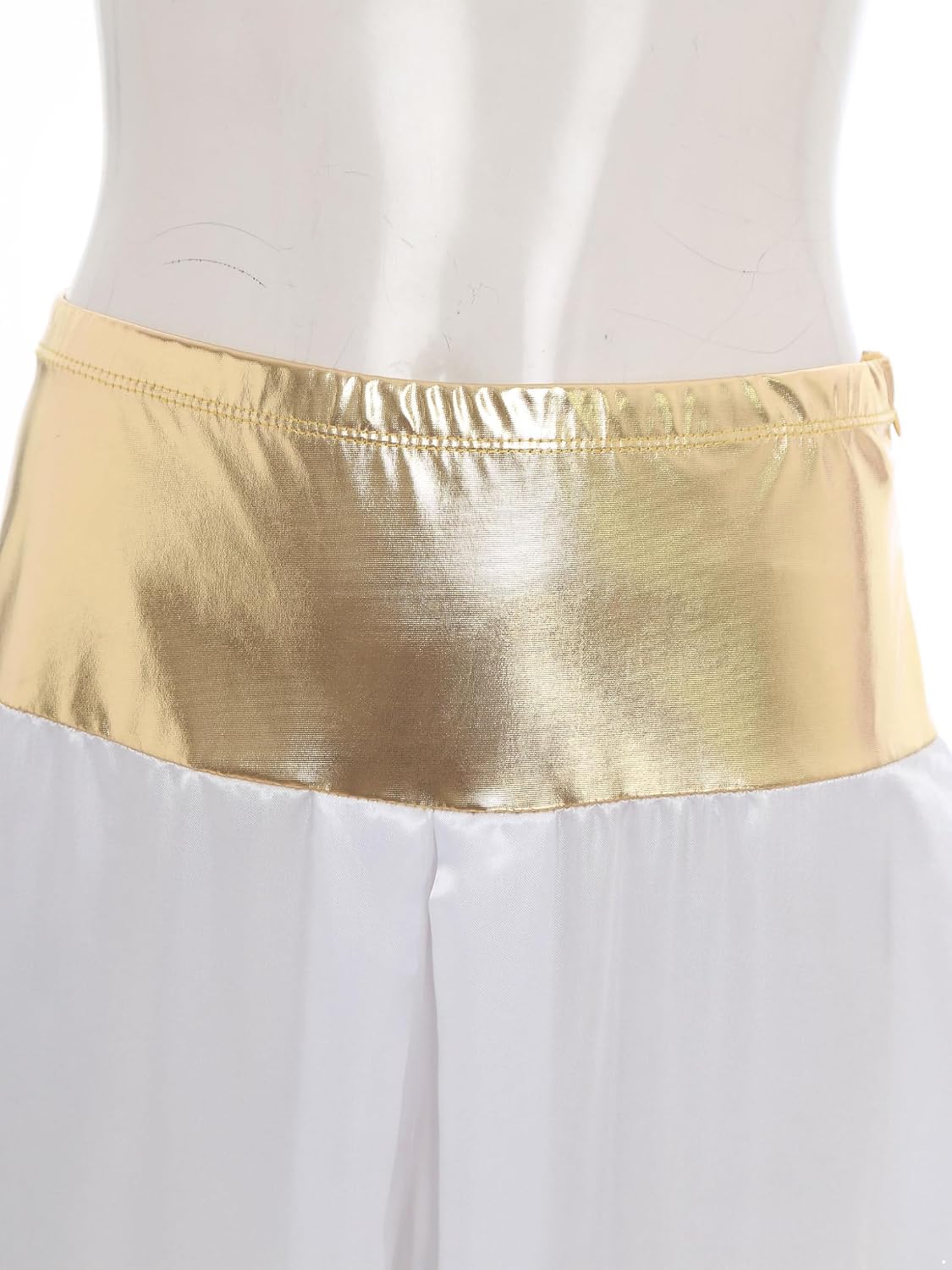 TTAO Womens Satin Hippie Harem Dance Pants Silky High Waist Arabian Trousers Halloween Costume