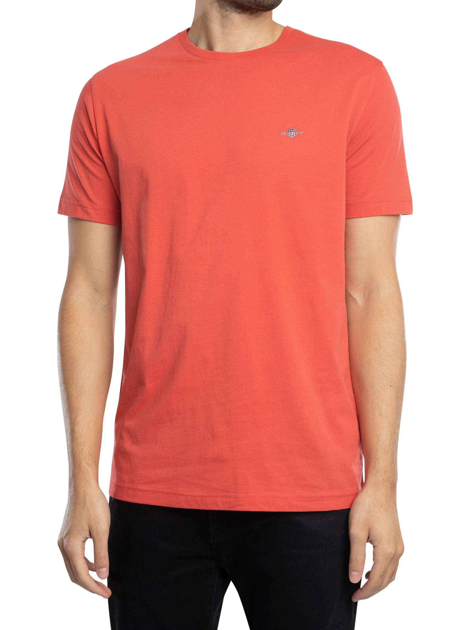 Gant Men's Ziegelrot Reg Shield Ss T-Shirt, Xxl