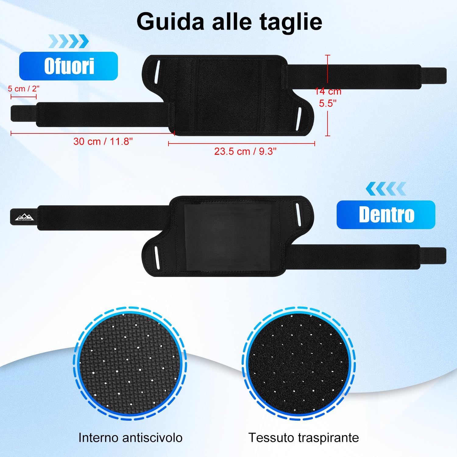 supregear Fascia di Compressione per Tendinite al Bicipite, Supporto Comodo per Tricipite e Bicipite per Distorsioni Muscolari e Infiammazione (Nero, M)