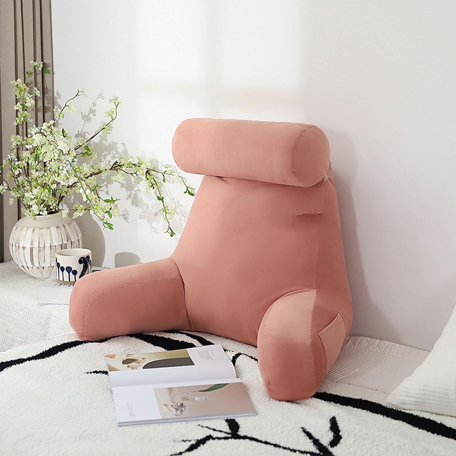 YKMYXZ support pillow， With Detachable Neck,WithSupport,Ergonomic Lumbar Support Cushion(Falling Yarn Powder,75x40x40cm)