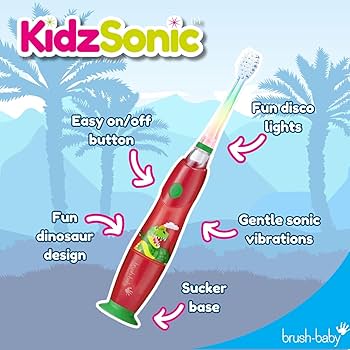 Amazon.com: Brush‑Baby - KidzSonic Dinosaur Kids Electric