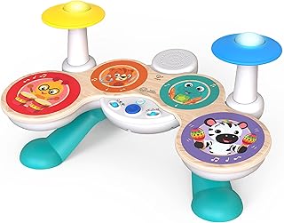 Baby Einstein, Together in Tune Drums Safe Wireless Wooden Musical Toddler Toy, Magic Touch Collection, Age 12 months+
