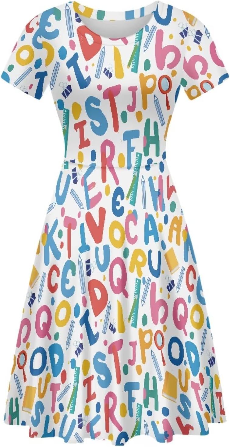 Belidome Women Summer Swing Midi Dress with Sleeves Causal Loose Fit Elegant Size S-4XL Clothes