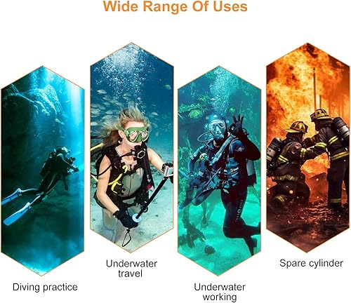 Miniatura 6 de Yasorn Adaptador de recarga de válvula DIN para tanque de buceo, estación de recarga de buceo antioxidante de aleación de aluminio, 4500 psi PCP