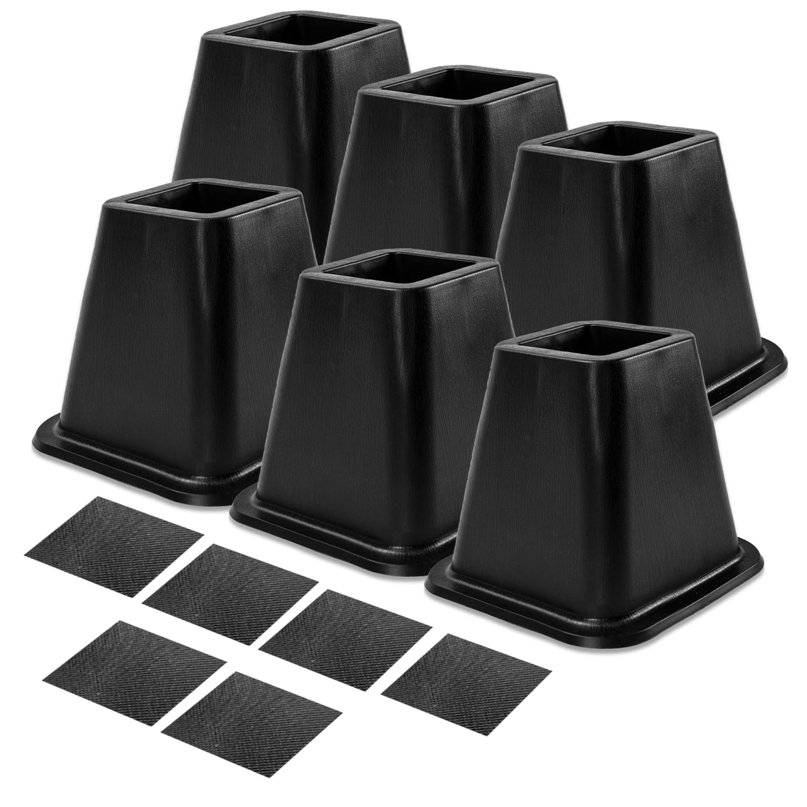 Photo 1 of Seuqhck 6 Pack Bed Furniture Risers - 6 Inch Black