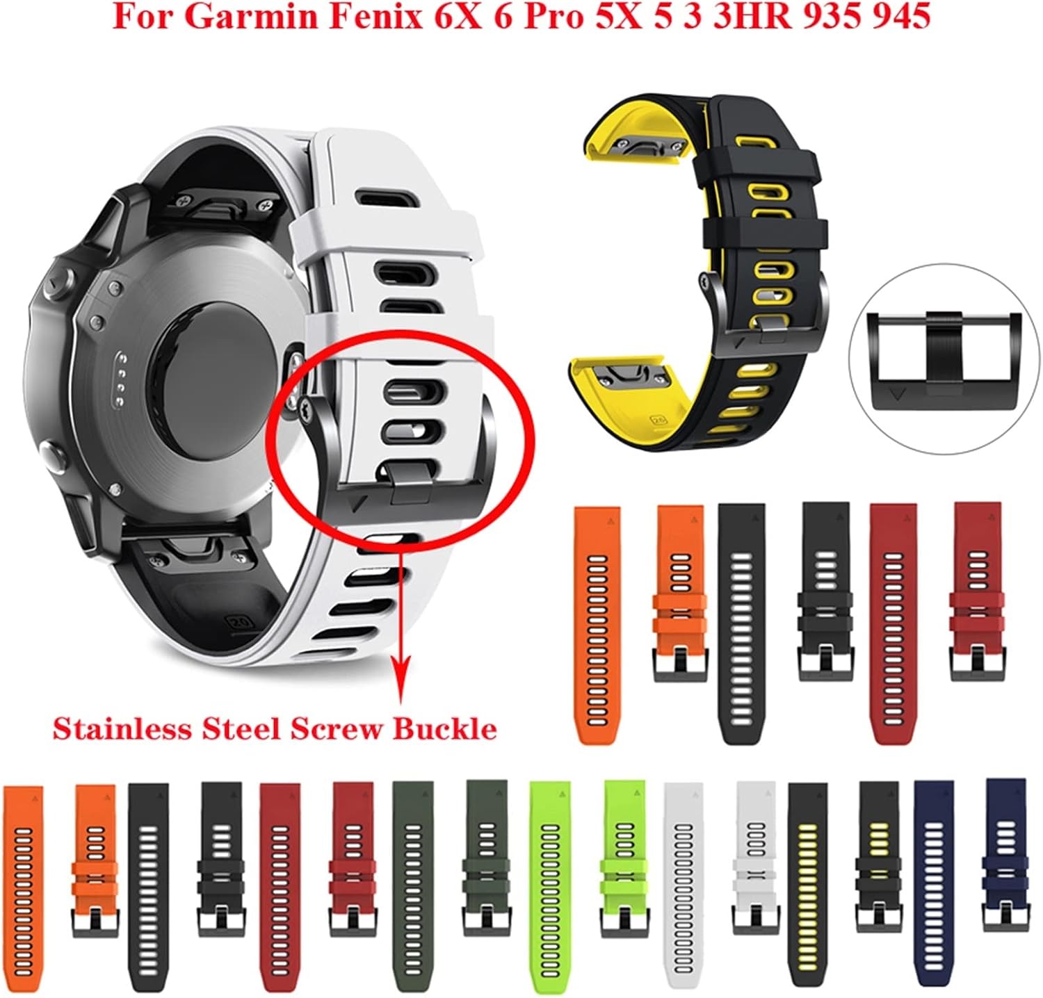 26mm 22mm Silicone Quick Release Wrist Band For Garmin Fenix 7 7X 6X 6X Pro 5X 3 3HR Easyfit Watchband for Garmin Fenix 6 6 Pro Watch