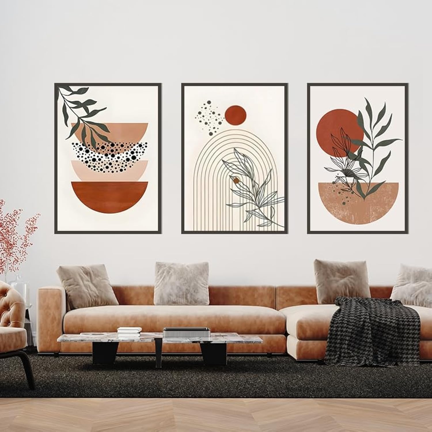 QPLGTU Geometric Abstract Poster Set, Plant Art Decoration Pictures