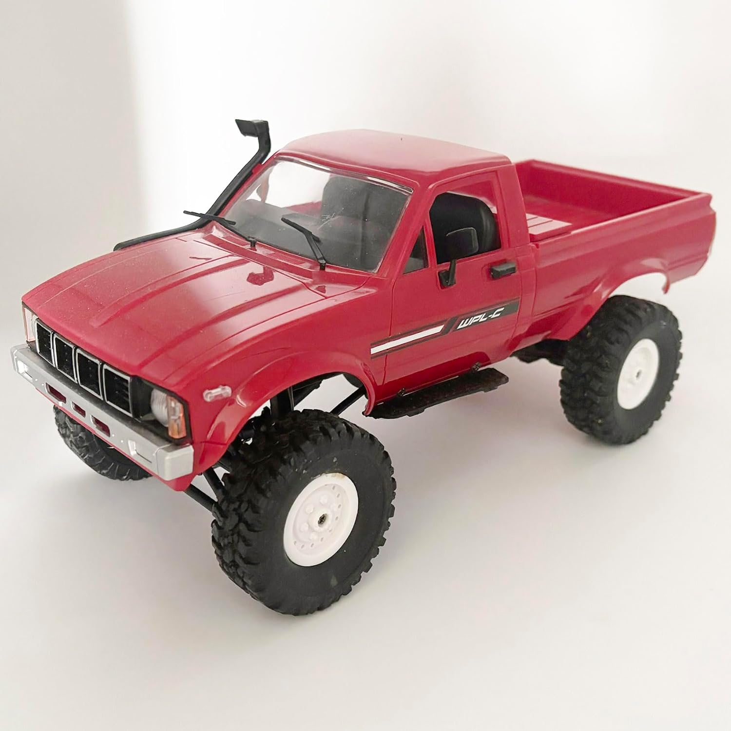 HLSFWDRIVE RC Rock Crawler 4x4 WPL C24 RC Truck Off Road RTR 1/16 Scale Remote Control Crawler All Terrain with Proportional Throttle Steering 2.4 GHz Led Light Hobby Toy Adult