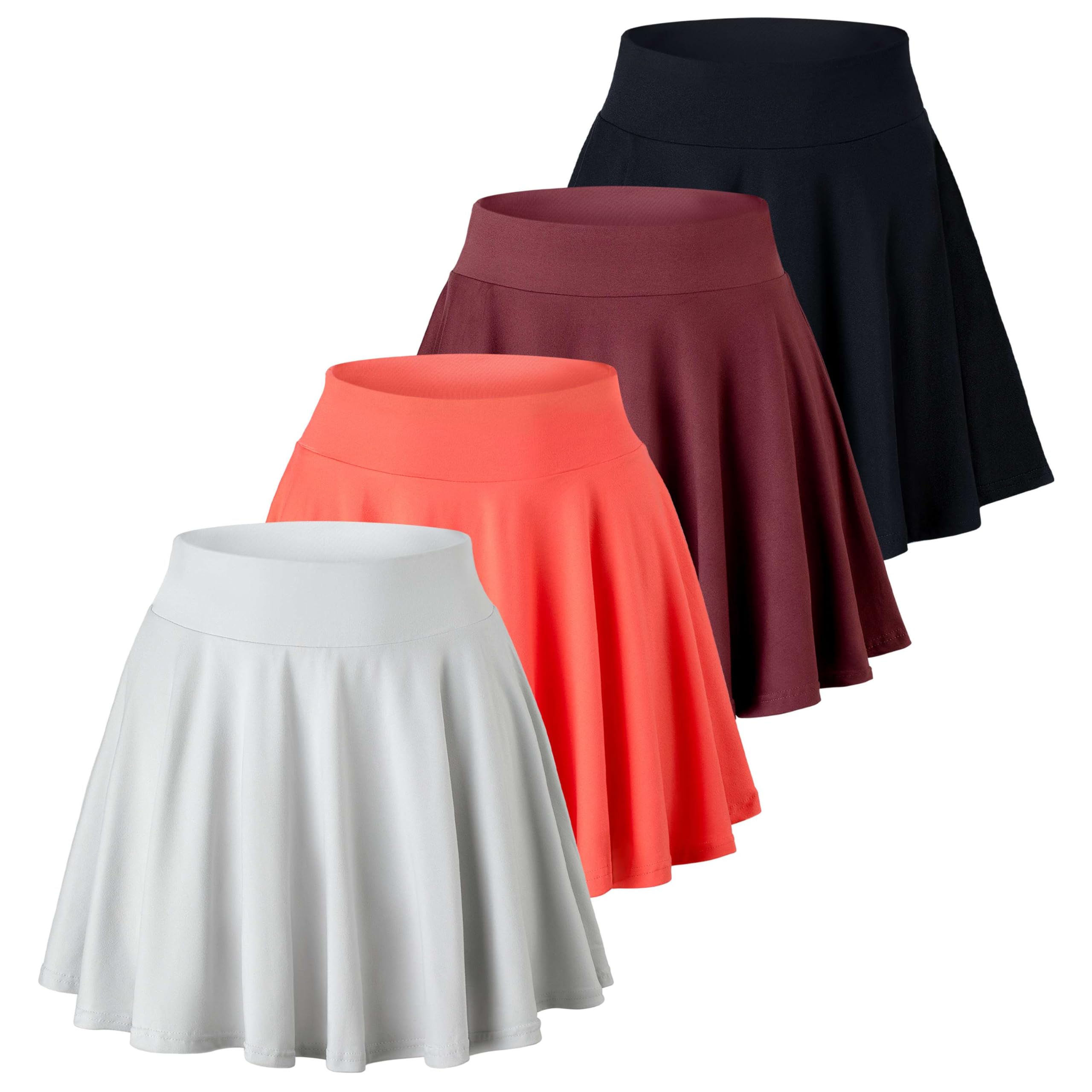 Womens Skirts Plain Red Skater Skirt Short Skirts Women's Basic