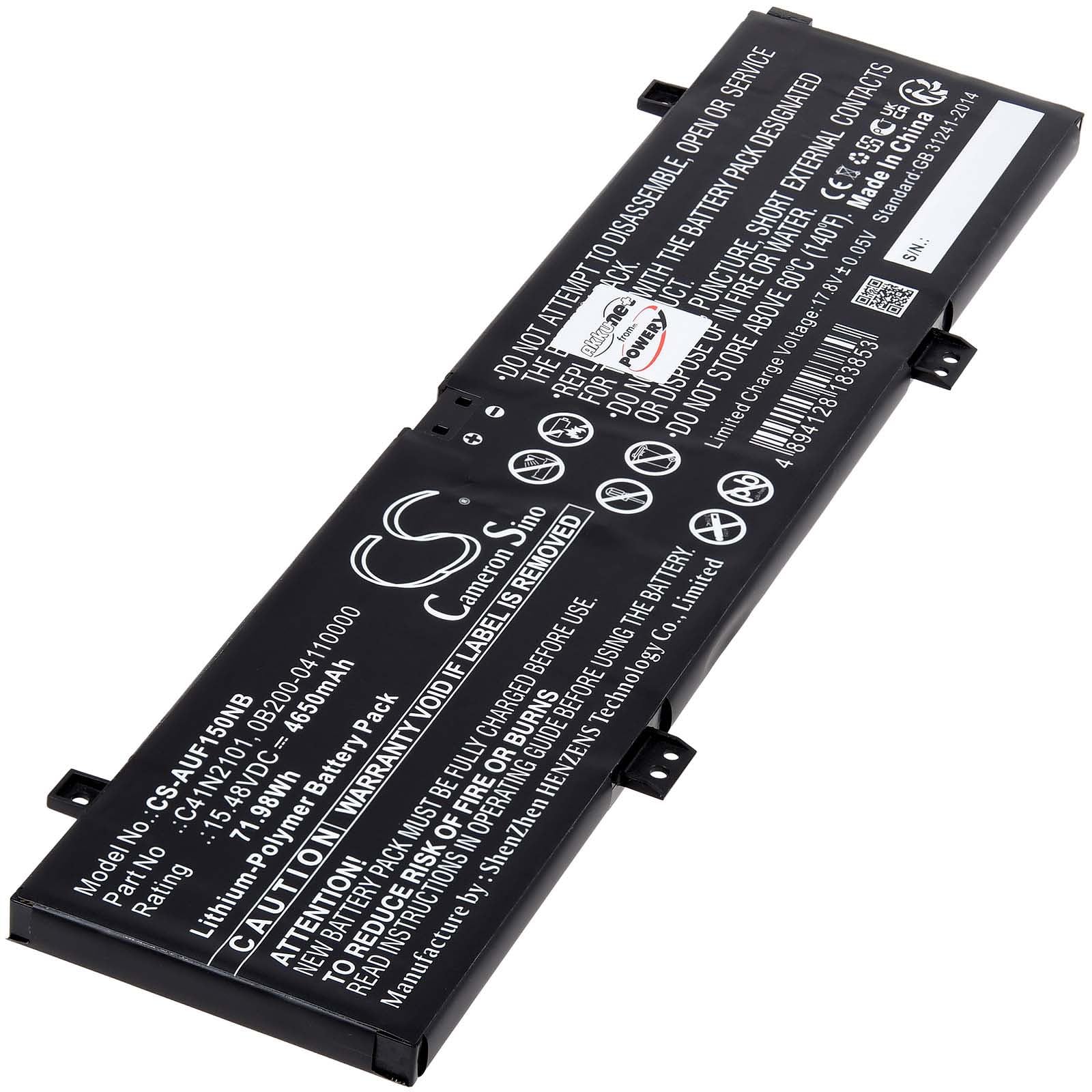 Batteria per Asus TUF Dash F15 FX517ZC Laptop 15,48 V Li-Polymer