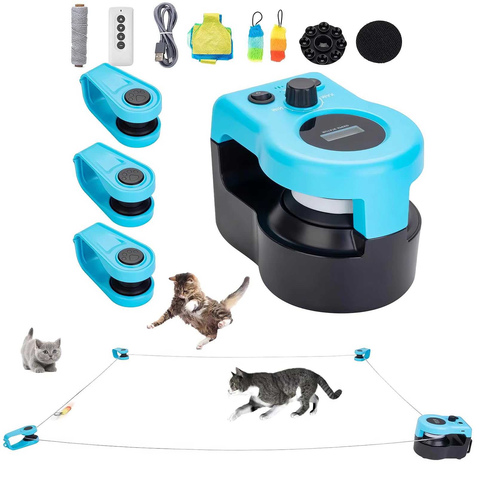 Juguete interactivo para gatos, ratón inteligente con plumas, juguete automático para gatos de interior, juego de caza atractivo para gatitos y cachorros