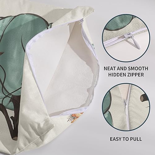 Miniatura 6 de Juego de 2 fundas de almohada de otoño de 18 x 18 pulgadas, diseño colorido de calabaza, girasol, vaca, para exteriores, para Acción de Gracias,