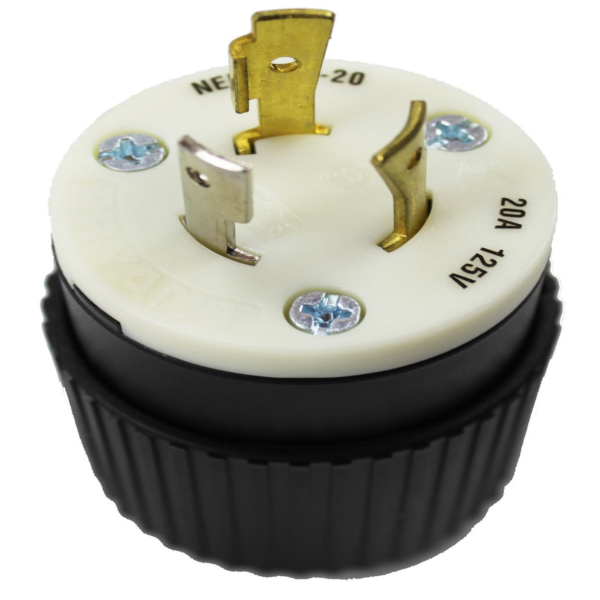 Bryant Nylon Locking Plug 70520Np Nema, L5-20, 20A, 125V, Black