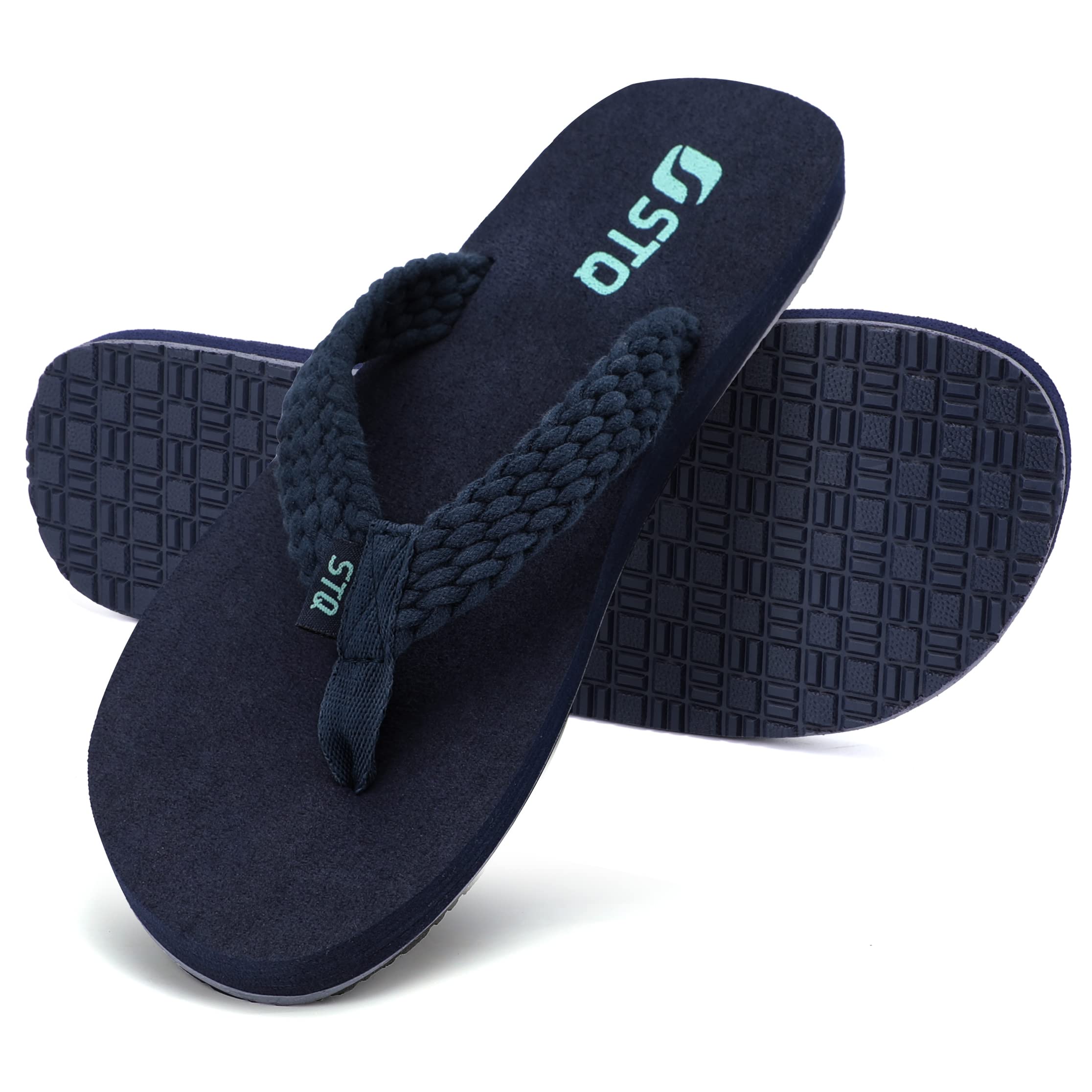 Womens Quick Dry Flip Flops with Yoga Mat丨Arch Support Thong Sandals