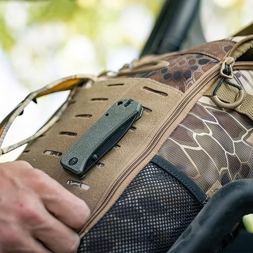 Miniatura 4 de WeKnife Banter - Navaja de bolsillo para uso diario, navaja plegable de Ben Petersen con hoja de 2.9" S35VN, mango de micarta verde, abrebotellas de