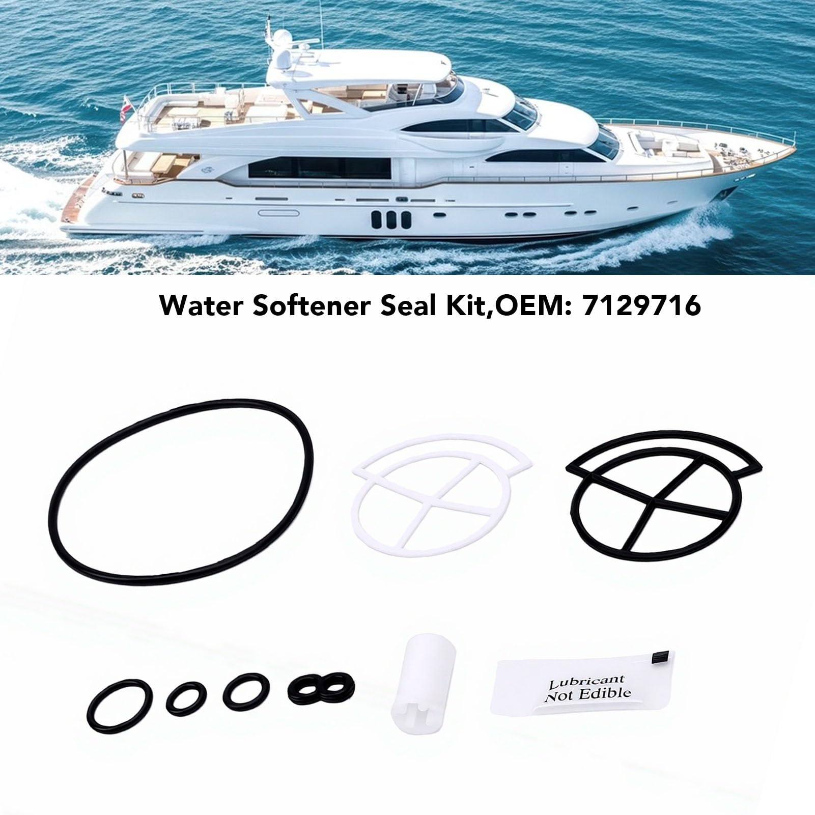 Haofy Kit de Sello de Suavizador de Agua 7129716 Kit de Sello de Reparación de Válvula de Goma para Kenmore Morton NorthStar, 6 Anillos con Lubricante
