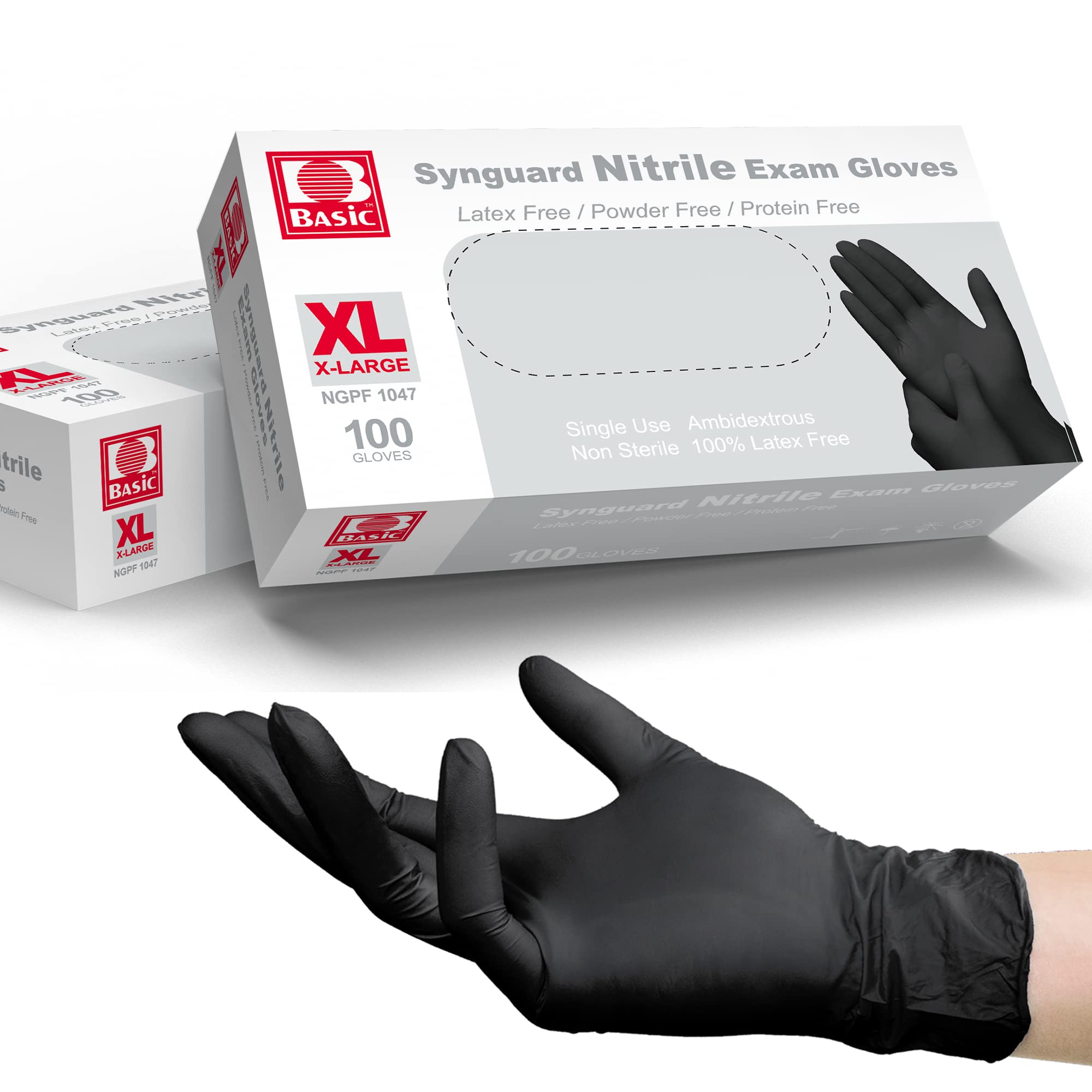 Amazon.com: Basic Medical Black Nitrile Exam Gloves - Latex