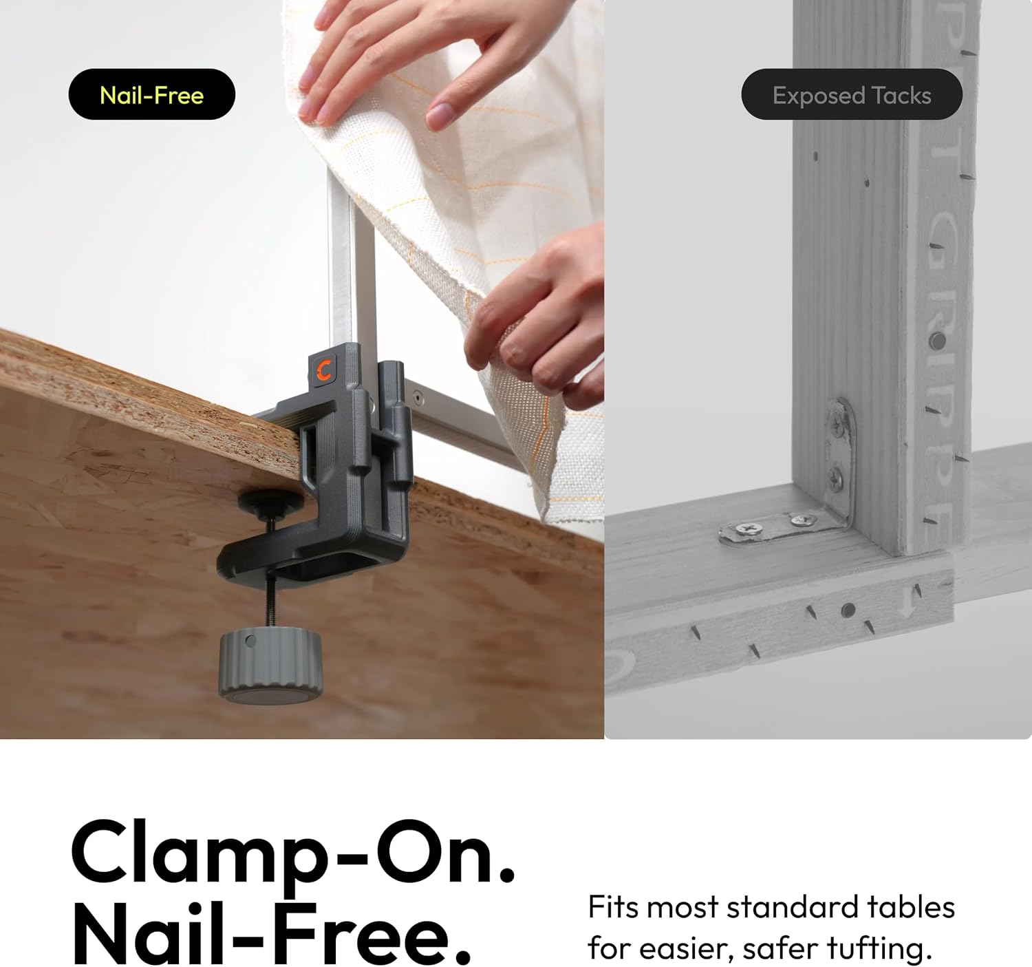 Clawlab H1 Lite Rug Tufting Starter Kit, Lightweight Gun, No-Nail Frame