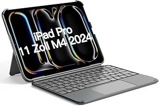 Inateck Hülle mit Tastatur für iPad Pro 11 2024, ACE Touch Ultraleichte Tastatur Abnehmbar, mit Touchpad,Hoch-/Querformat Ständer, QWERTZ, KB04122