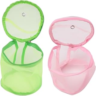 2 PCS Yarn Storage Bag, Mesh Knitting Bag Foldable Round Mesh Yarn Balls Organizer for Knitting Crochet Hooks Sewing Accessories