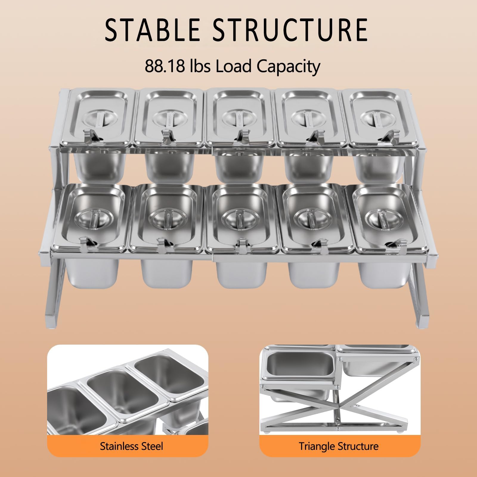 Topping Station estensibile per pizza con design retrattile per cucina buffet o ristorante