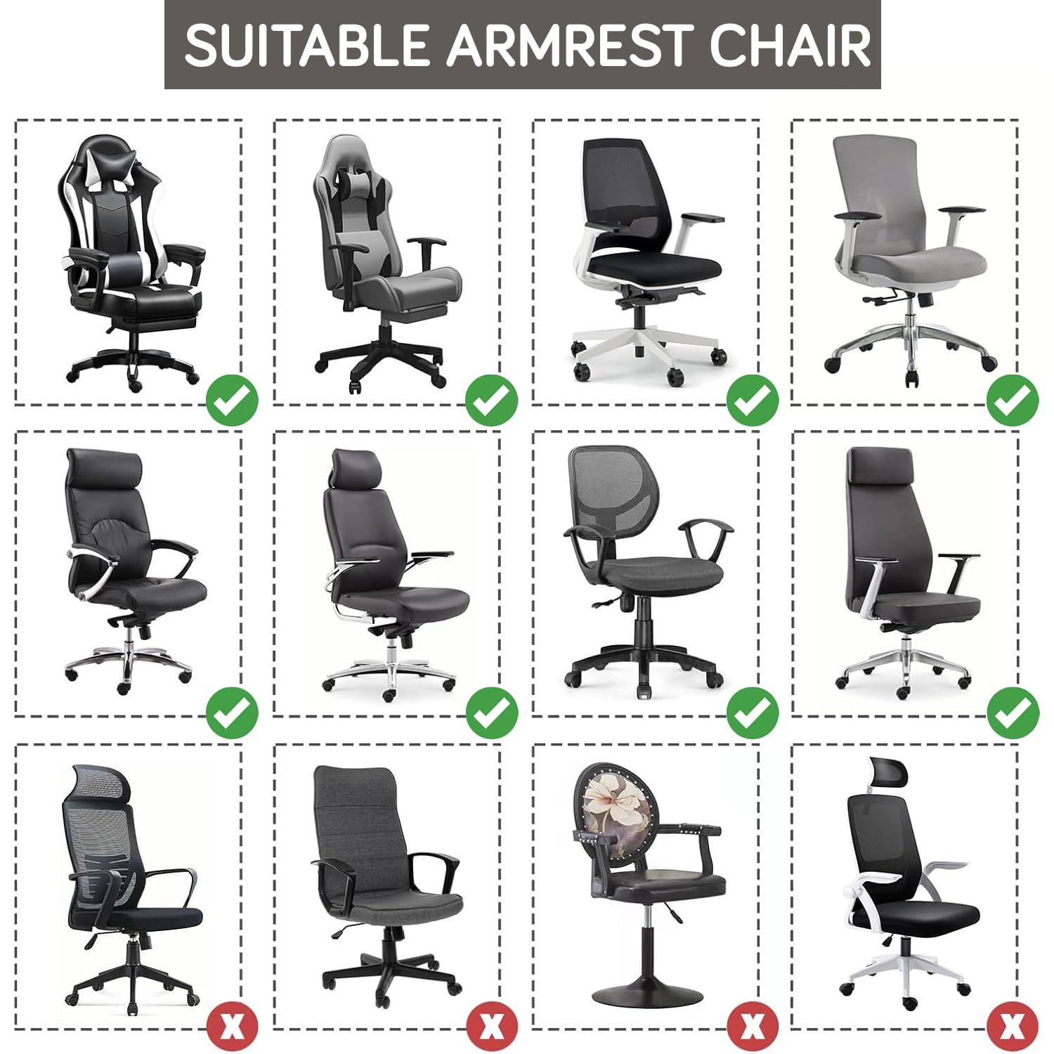 Stylish Armrest Covers for Office Chairs - Multicolor -3