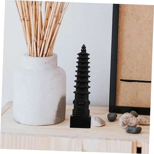 Miniatura 9 de Wenchang - Adorno de torre Feng Shui, torre de madera, modelo de pagoda, decoración de oficina, decoración de mesa para el hogar, paisaje, torre de