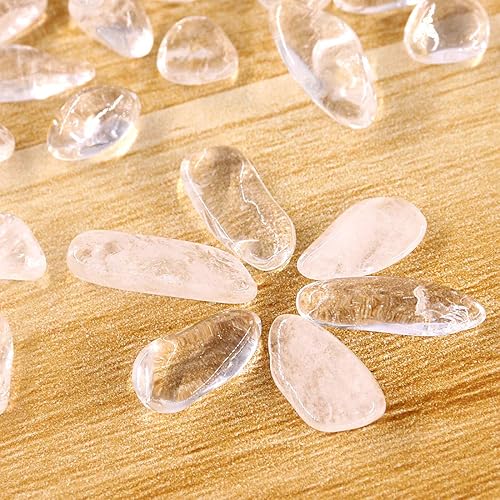 Miniatura 4 de Swpeet Rubí pequeño de cristal blanco de 1 libra en chips rodados de fucsita Piezas trituradas de piedra piedras de forma irregular 0.3-0.5 pulgadas