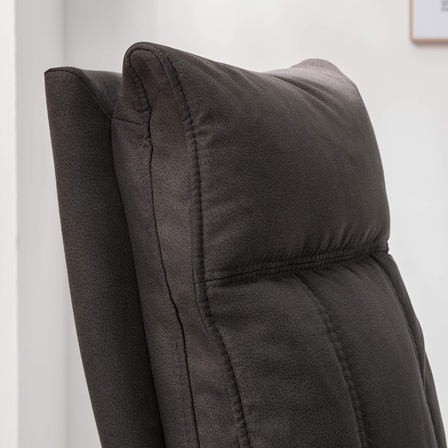 home24 Freischwinger 2er-Set | Microfaser Vintage| Edelstahlgestell gebürstet | Schwingfunktion für ergonomisches Sitzen | Esszimmer und Büro