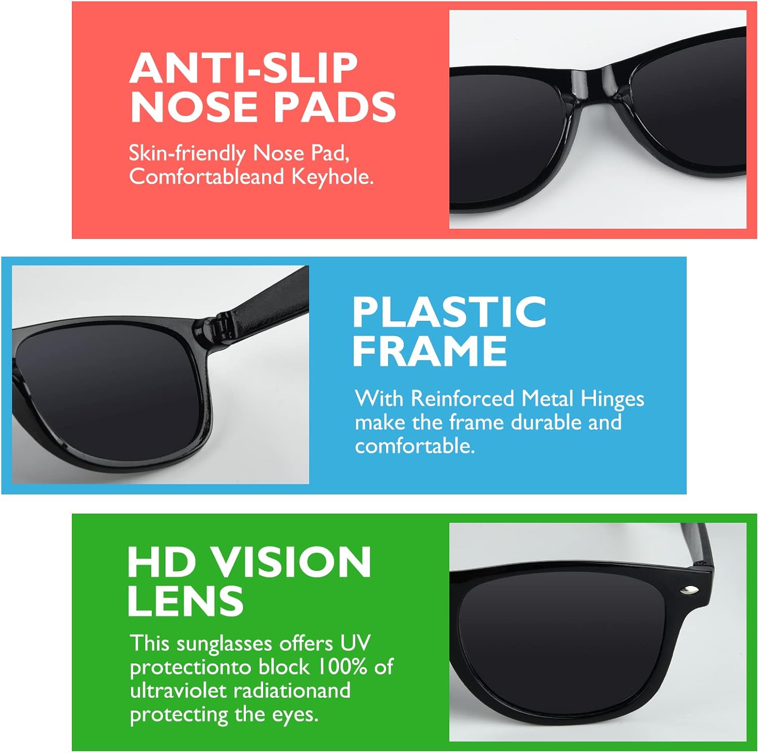 48 Pack Party Sunglasses Bulk for Birthday Summer Wedding Party Goody Bag Fillers Supplies (Black) - Image 5