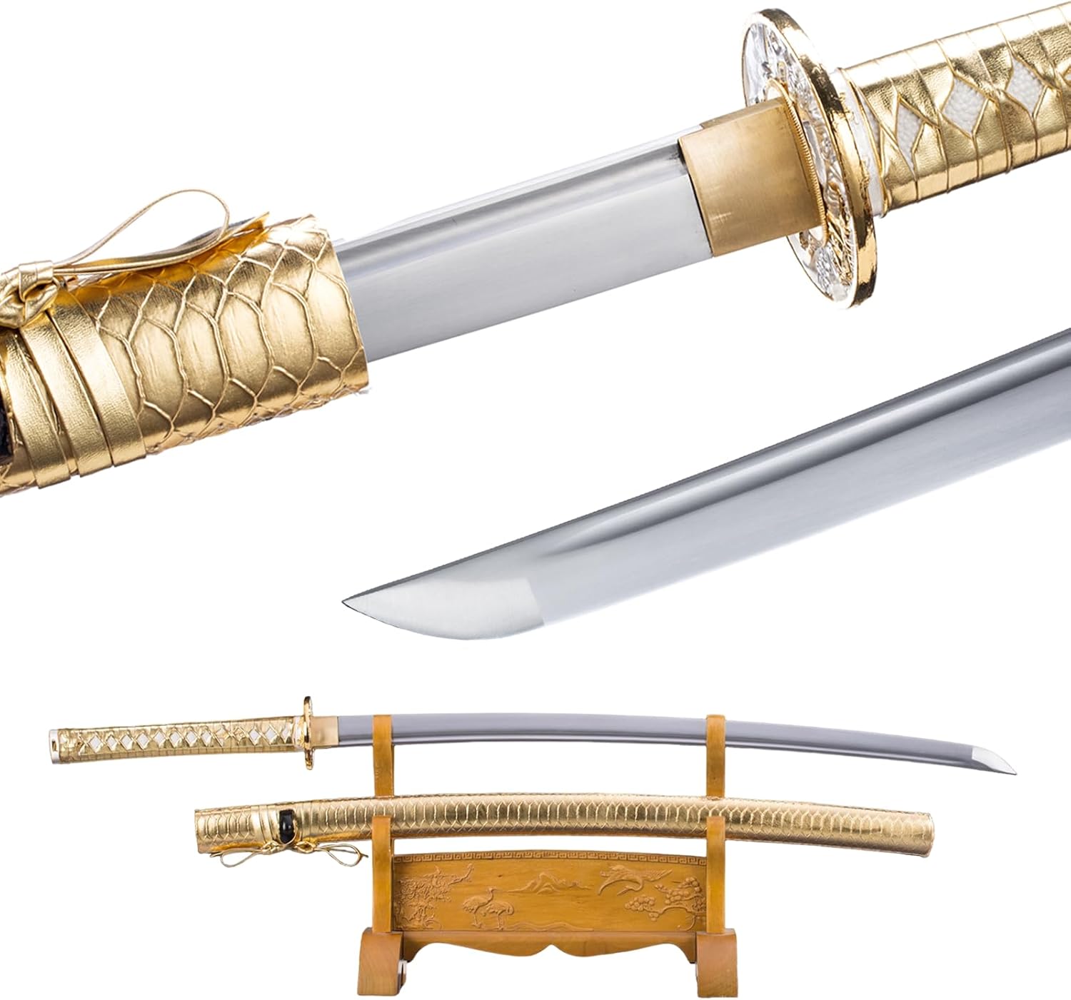 Katana Sword, Traditional Handmade Sword, Real 9260 Spring Steel Full Tang Katanas, Authentic Japanese Samurai Swords, for Practice, Training, Performance and Collection