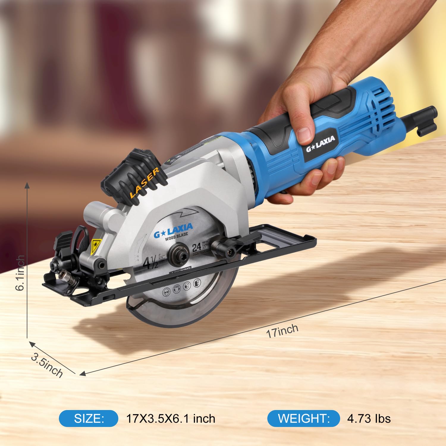 G LAXIA Mini Circular Saw with Laser Guide -2