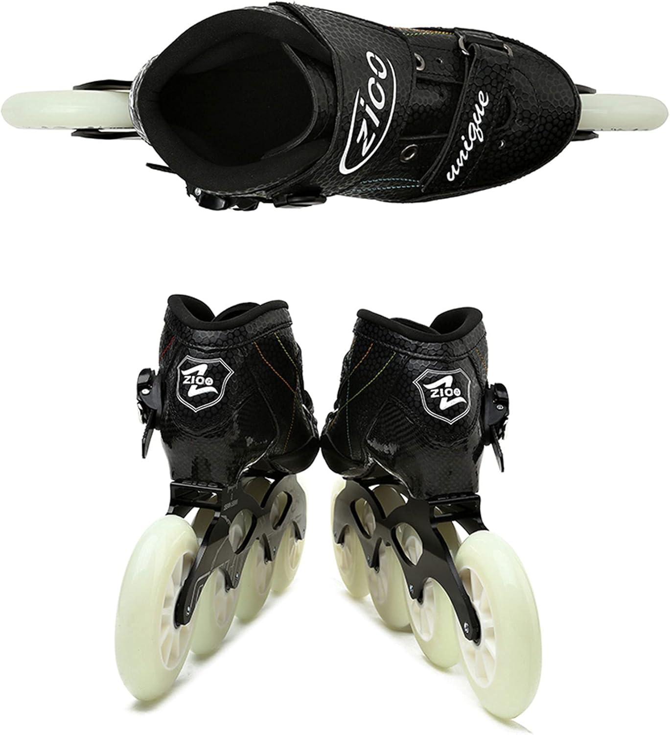 SKTYEE Carbon Fiber Inline Speed Skates Adult for Women and Mens, Professional Fitness Skating Roller Skates, High Performance Racing Skates, Unisex Black : Sports & Outdoors