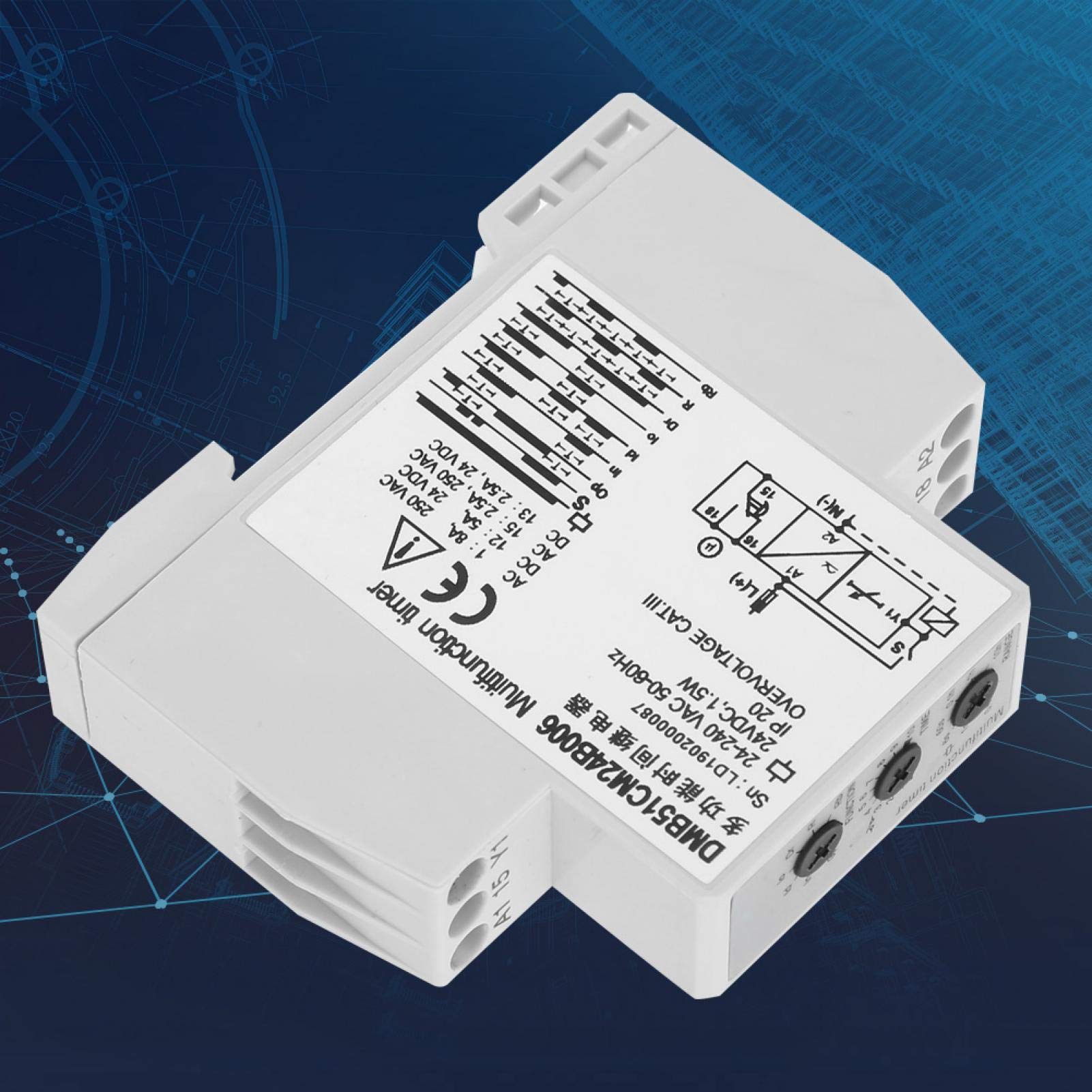 DC 24V & AC 24-240V Zeitrelais Mehrspannungszeitrelais Verzögerung Ausschalten mit 7 Funktionsmöglichkeiten Verzögerungszeitrelaisschalter