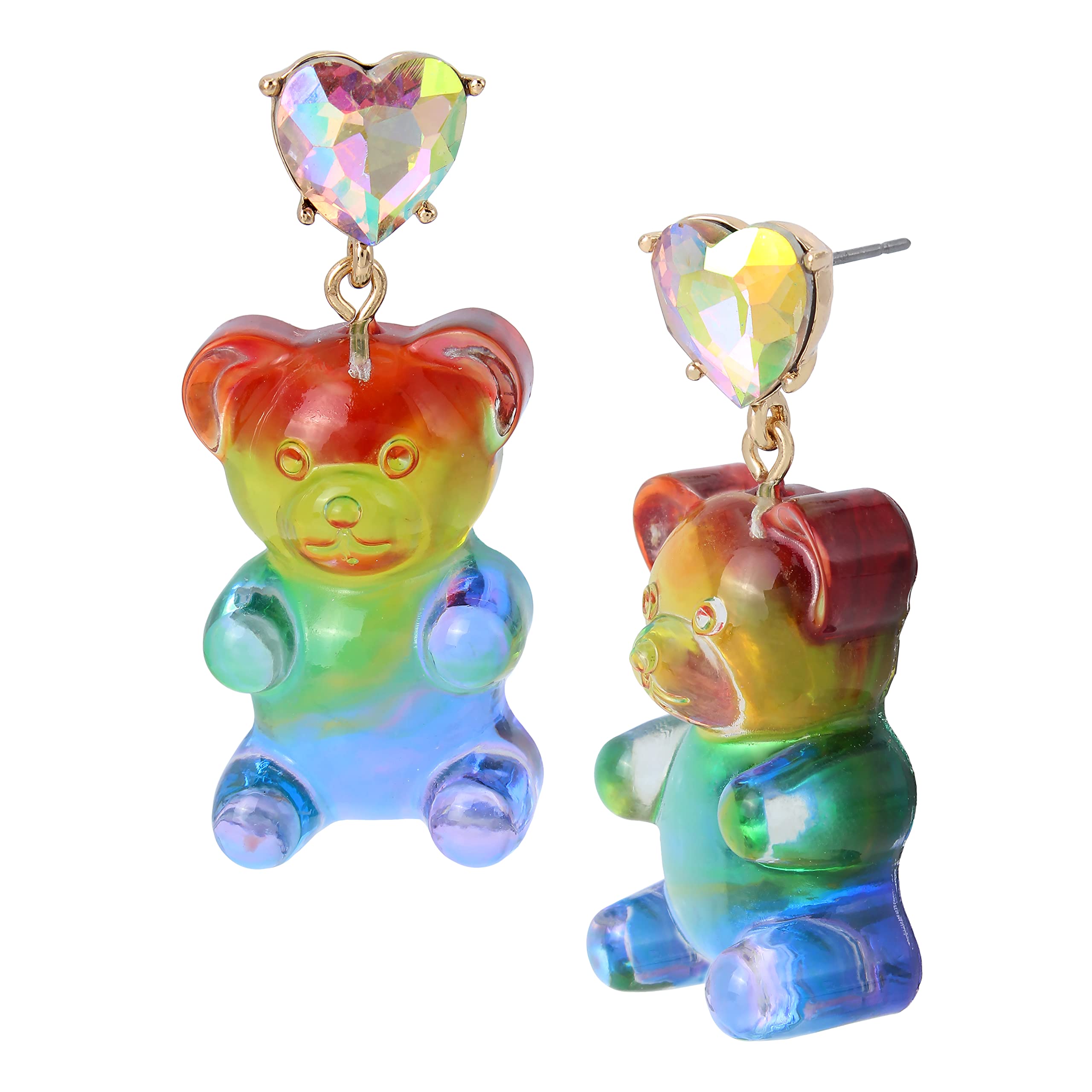 Gummy Bear Drop Earrings, One Size, Metal Glass Plastic, No Gemstone, RAINBOW MULTI (398249GLD960)