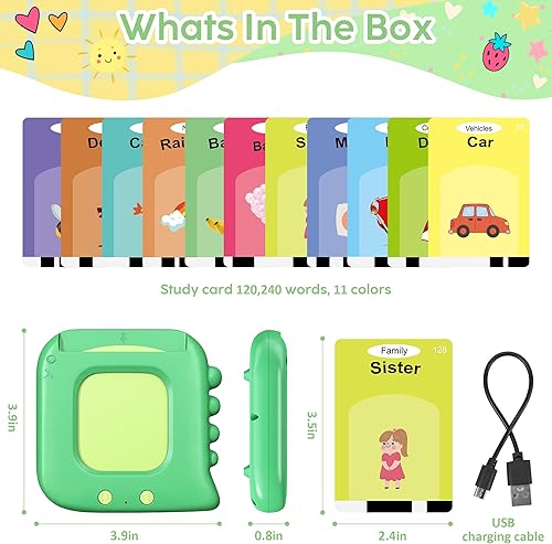 Miniatura 18 de Tarjetas flash parlantes, tarjetas flash para niños con 240 palabras visuales, juguetes Montessori, juguetes sensoriales para autismo, juguetes